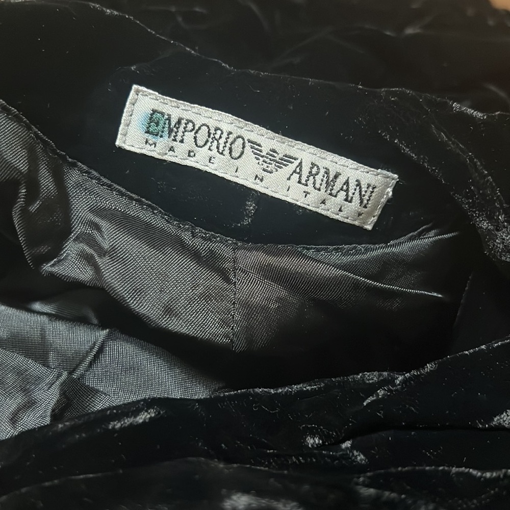 Emporio Armani Vintage Velvet Strappy Mini Dress - Picture 7 of 7